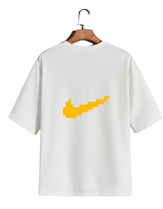 Pixel Swoosh Oversized Black T-Shirt – Bold Streetwear Vibes