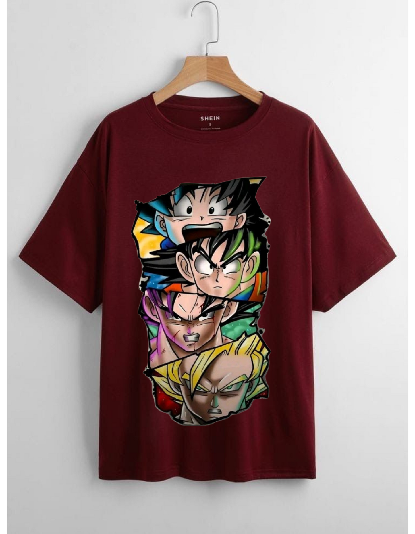 Dragon Ball Z Super Saiyan Character Graphic Maroon T-Shirt