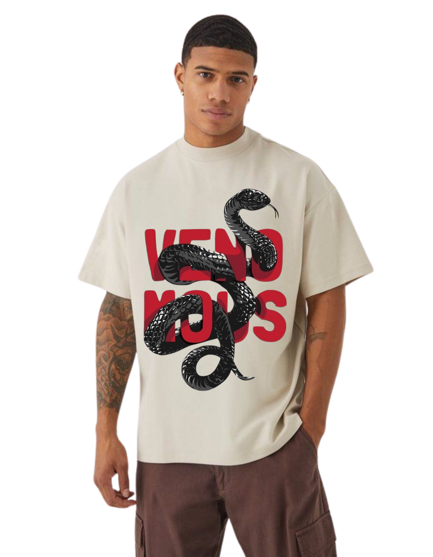 Venomous Black Snake Graphic T-Shirt – Bold Streetwear Style
