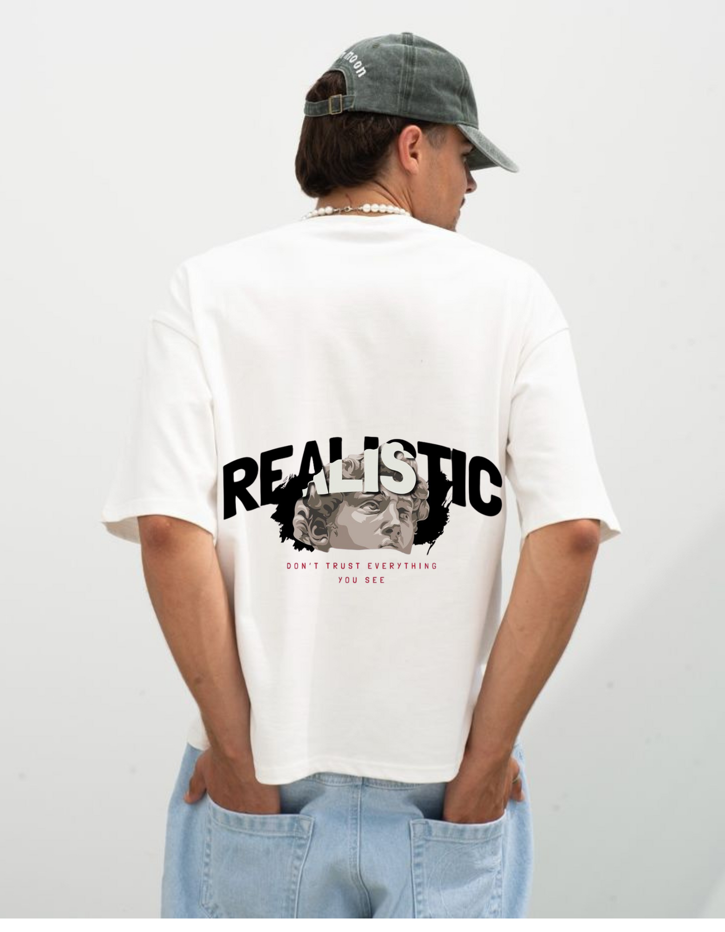 REALISTIC Oversized Graphic T-Shirt – “Don’t Trust Everything You See” Statement Tee