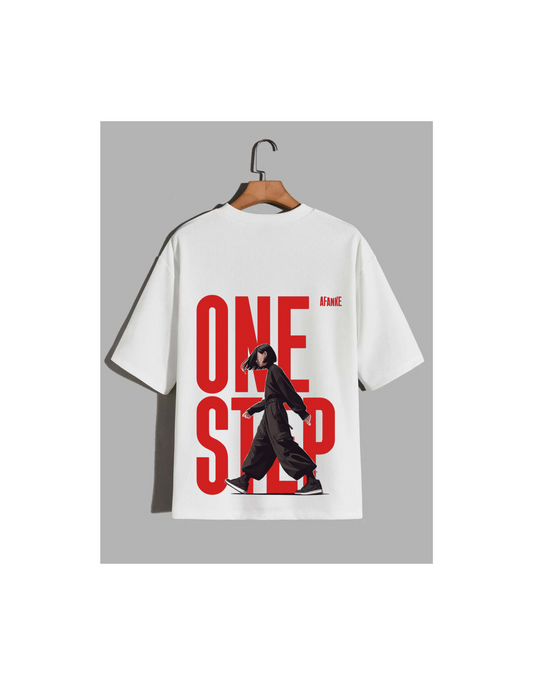 Bold ONE STEP Graphic Tee – Oversized Street Fashion