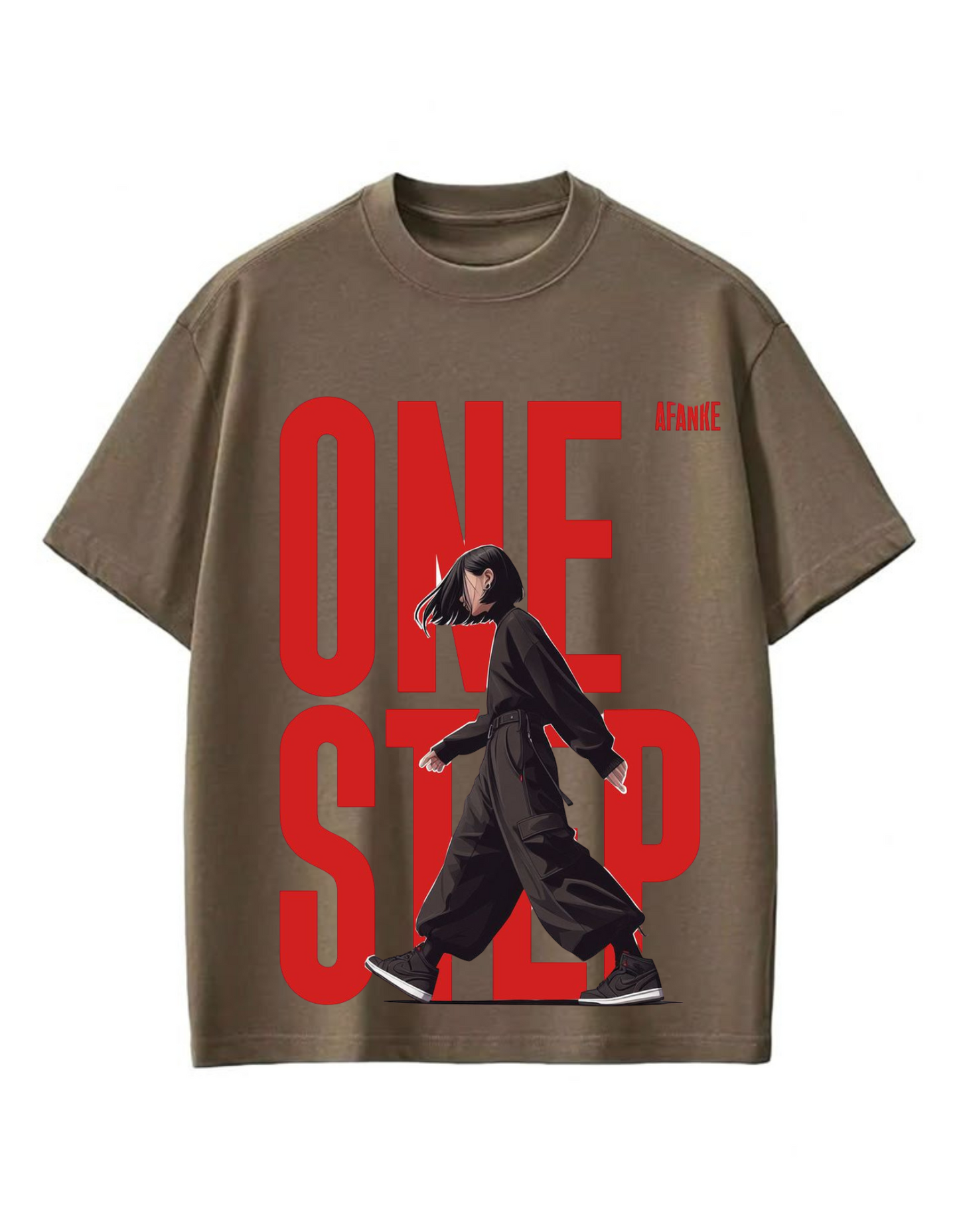 Bold ONE STEP Graphic Tee – Oversized Street Fashion