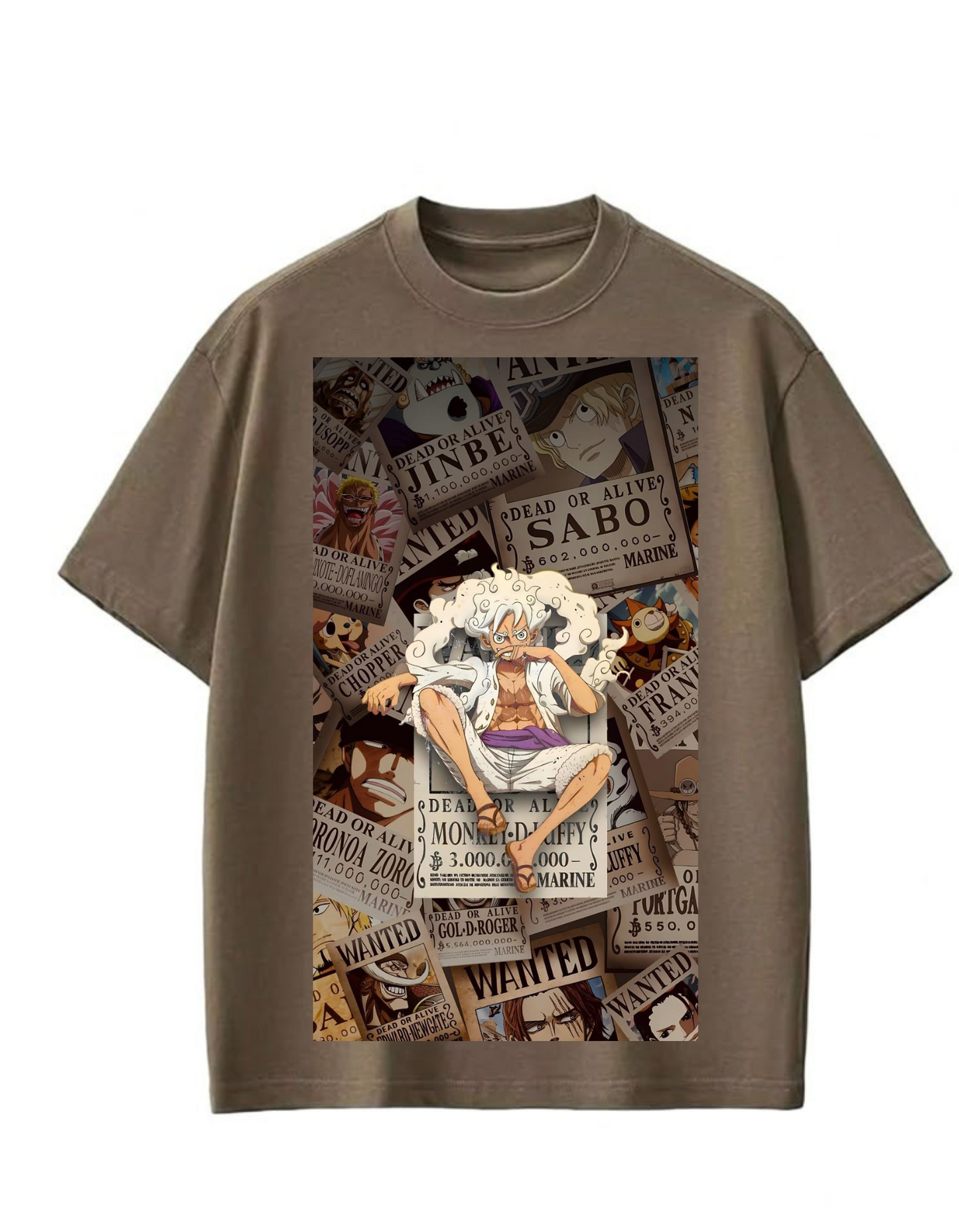 One Piece Wanted Poster Oversized T-Shirt | Luffy Gear 5 Anime Fan Tee