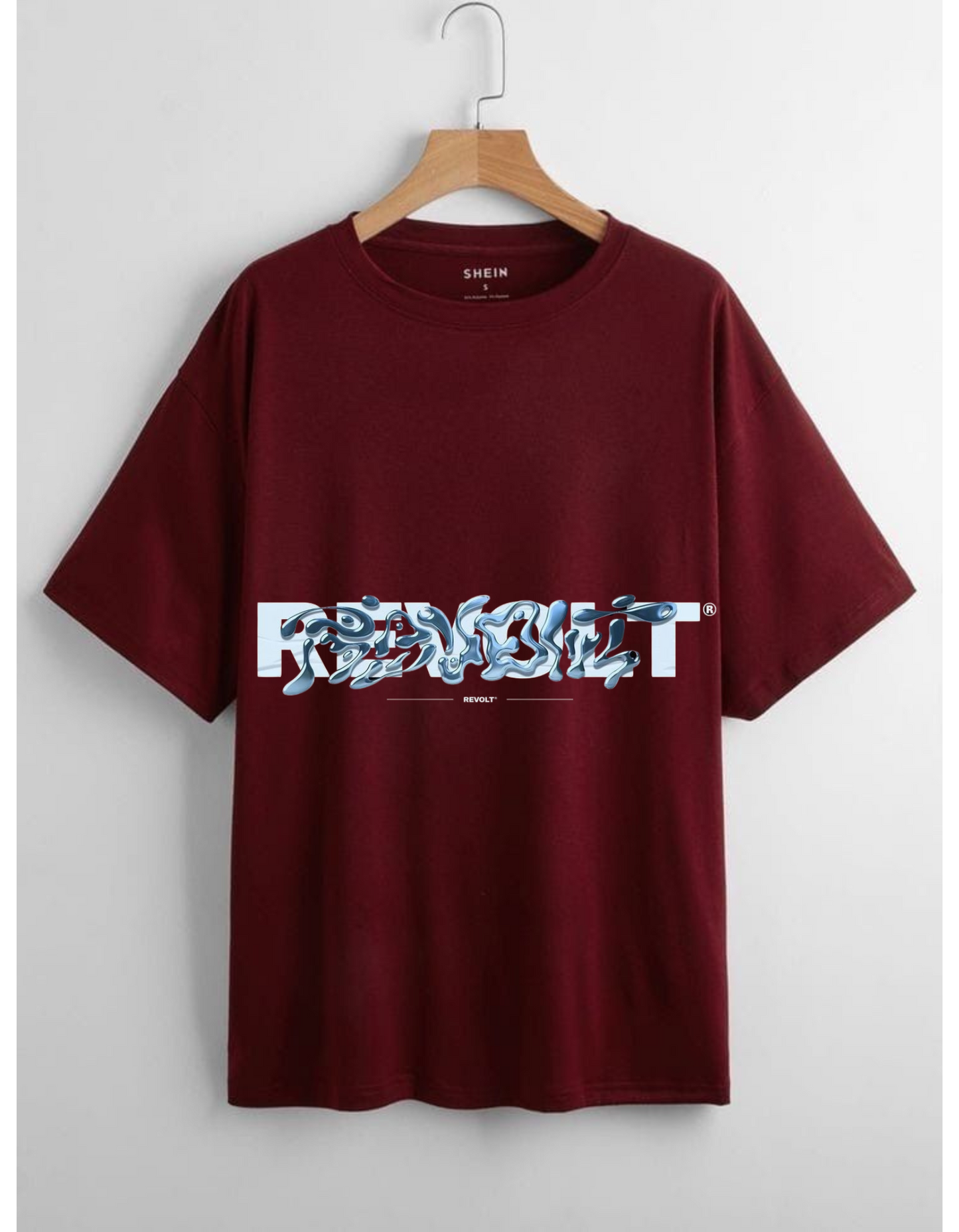 Men's Maroon "REVOLT" Graphic T-Shirt – Liquid Chrome Streetwear Style