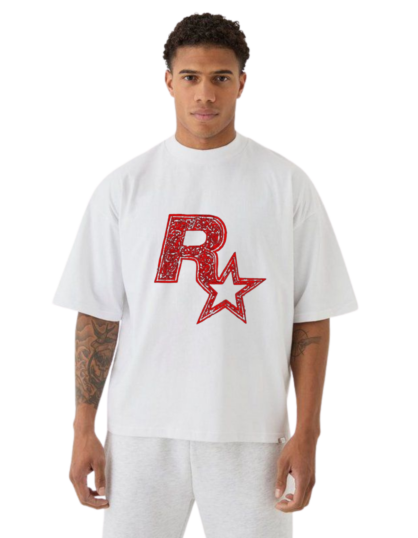 Rockstar Red Emblem Graphic Tee – Bold Black Edition